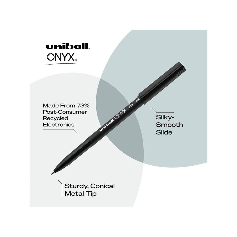 Uni - ball Roller Rollerball Pens - 0.5mm - Blue - Pack of 12 - Miller & Bean Coffee Company