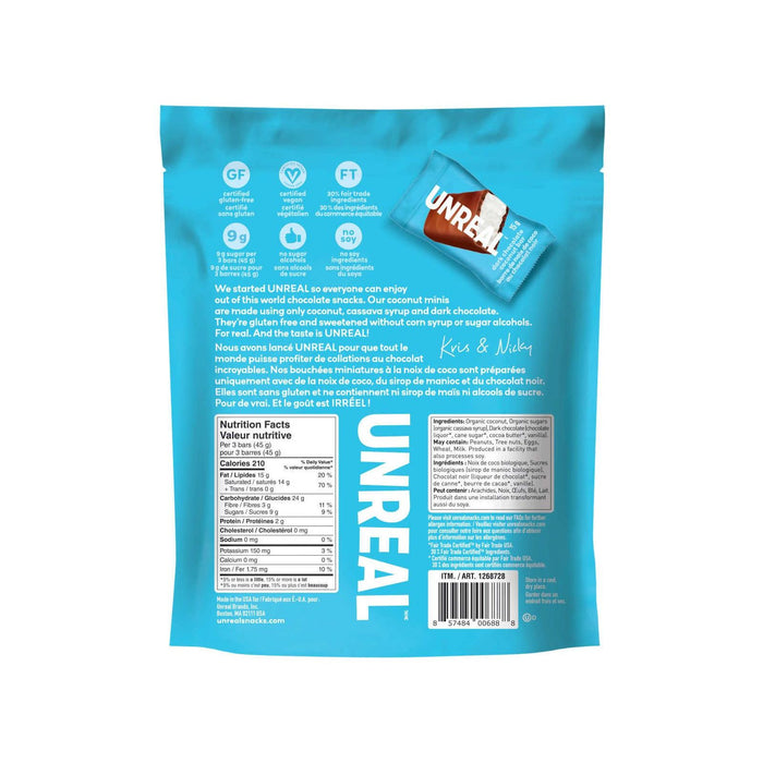 Unreal Dark Chocolate Coconut Mini Bars - 29 x 15g - Miller & Bean Coffee Company
