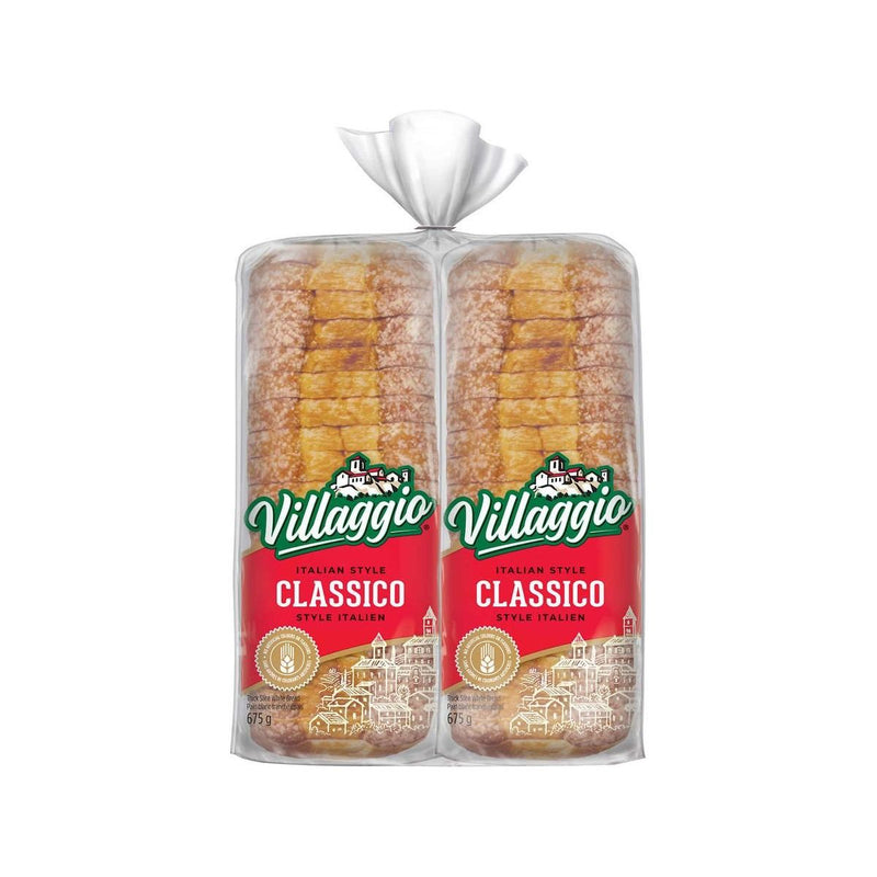 Villaggio Classico Italian Style Thick Slice White Bread - 2 x 675g Loaf - Miller & Bean Coffee Company