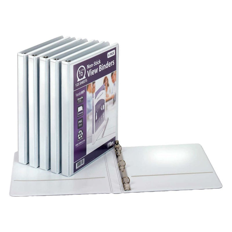 White View Binders - 0.5 - inch - TOPS ClearVue - Pack of 6 - Miller & Bean Coffee Company