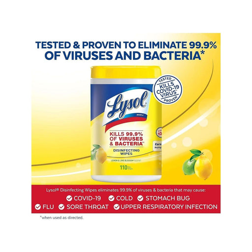 Wipes - Lysol - Advanced Disinfecting - Tub of 110 - Miller & Bean Coffee Company