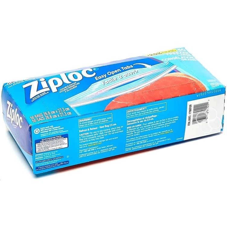 Ziploc Large Freezer Bags - Package 50 - Miller & Bean Coffee Company