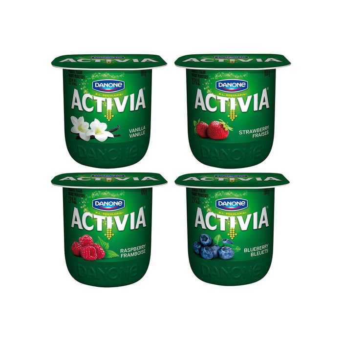 Activia Yogurt with Probiotics - Variety Flavour Pack of 24 x 100g - Miller & Bean Coffee Company