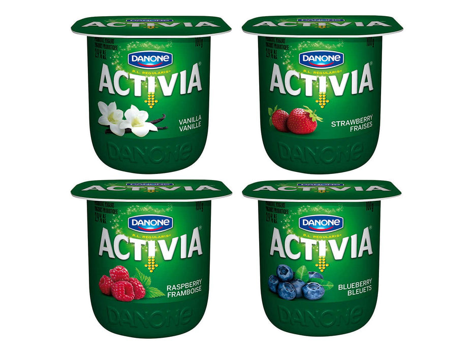 Activia Yogurt with Probiotics - Variety Flavour Pack of 24 x 100g
