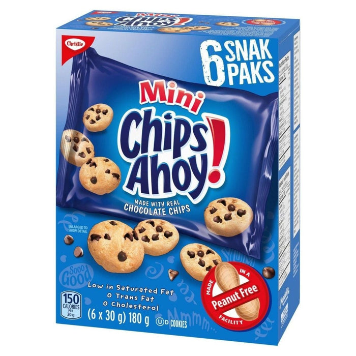 Chips Ahoy Snak Paks - Individually Wrapped - 6 Bags x 180g - Miller & Bean Coffee Company