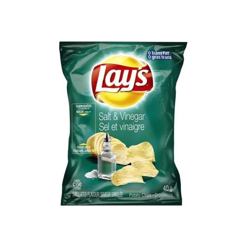 Chips - Lays - Salt & Vinegar - 40 x 40g - Miller & Bean Coffee Company