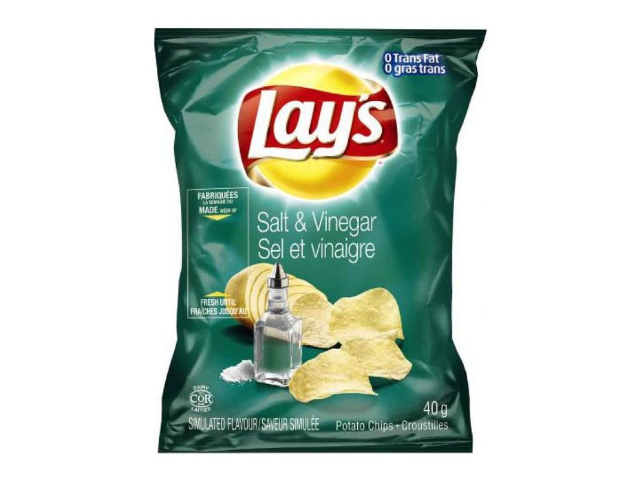 Chips - Lays - Salt & Vinegar - 40 x 40g - MB Grocery