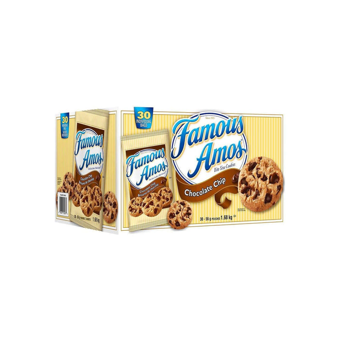 Famous Amos Bite - size Cookies - Individually Wrapped - 56g x 30 Count - Miller & Bean Coffee Company