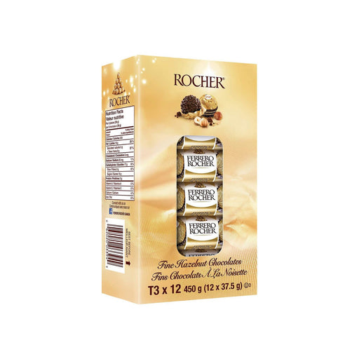 Ferrero Rocher Fine Hazelnut Milk Chocolate - Box of 36 Chocolates - Miller & Bean Coffee Company