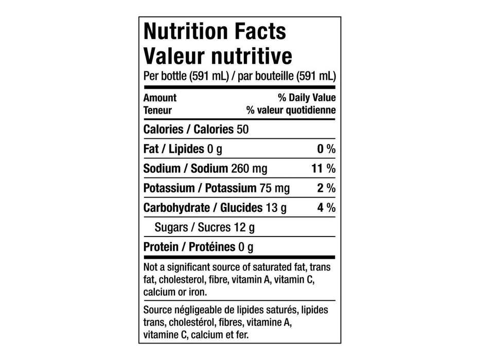 gatorade g2 nutrition facts