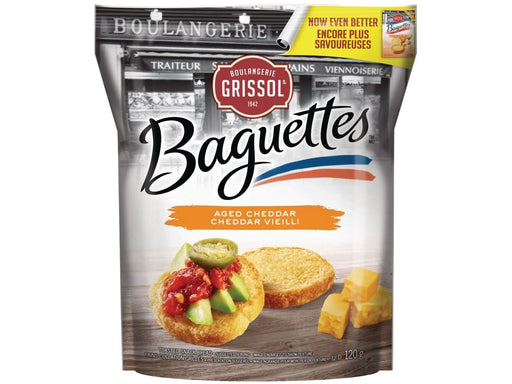 Grissol Baguettes Aged Cheddar Toasted Snack Bread 120g - MB Grocery