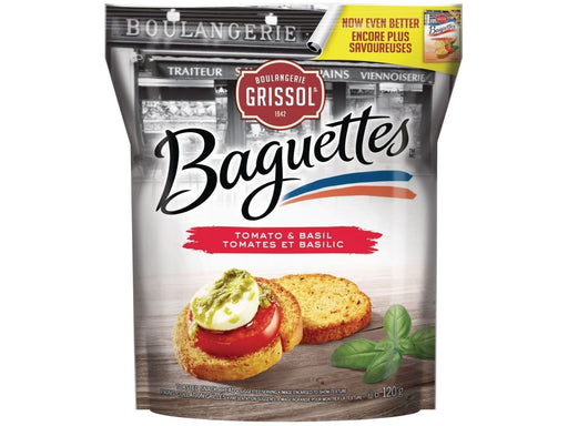 Grissol Baguettes Tomato & Basil Toasted Snack Bread 120g - MB Grocery