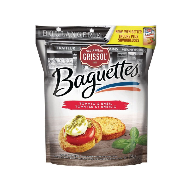 Grissol Baguettes Tomato & Basil Toasted Snack Bread 120g - Miller & Bean Coffee Company