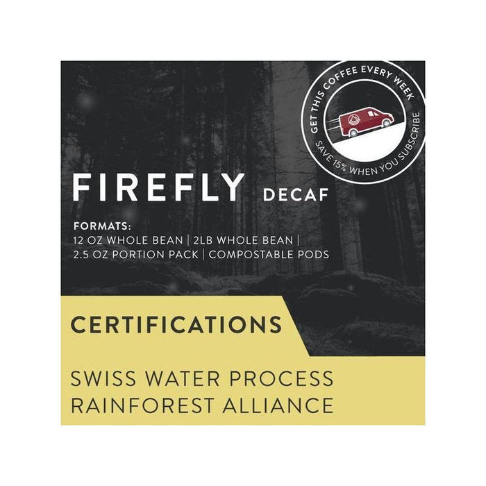 Ground - Decaf - Firefly Swiss Water Process - Case Of 24 X 2.5oz - Miller & Bean Coffee Company
