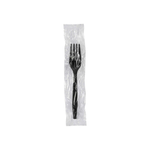 Heavy Duty Forks - Black - Plastic - Individually Wrapped - Case of 500 - Miller & Bean Coffee Company
