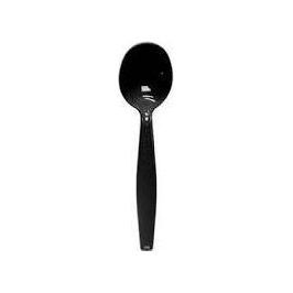 Heavy Duty Soup Spoons - Black - Plastic - Case of 1000 - Miller & Bean Coffee Company