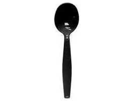 Heavy Duty Soup Spoons - Black - Plastic - Case of 1000 - MB Grocery