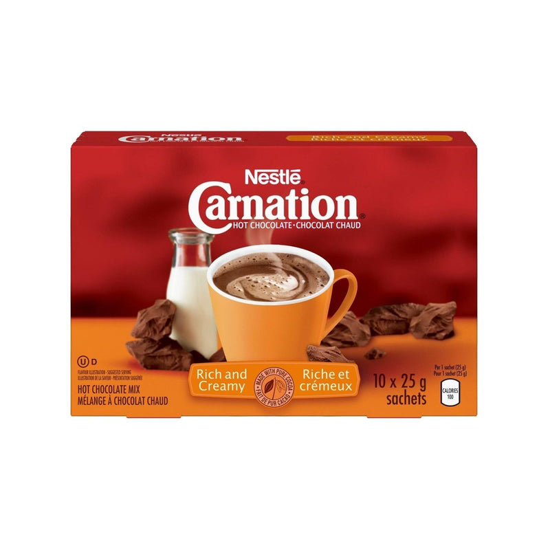 Hot Chocolate - Instant - Carnation Rich and Creamy Sachets - 10 x 25g - Miller & Bean Coffee Company