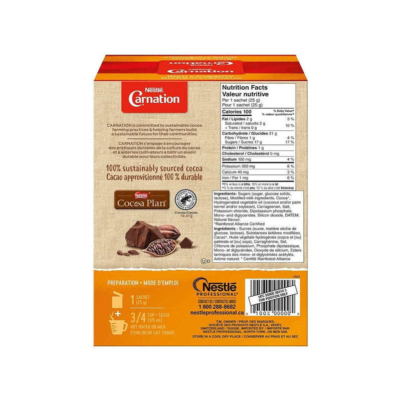 Hot Chocolate - Instant - Carnation Rich and Creamy Sachets - 50 x 19g - Miller & Bean Coffee Company