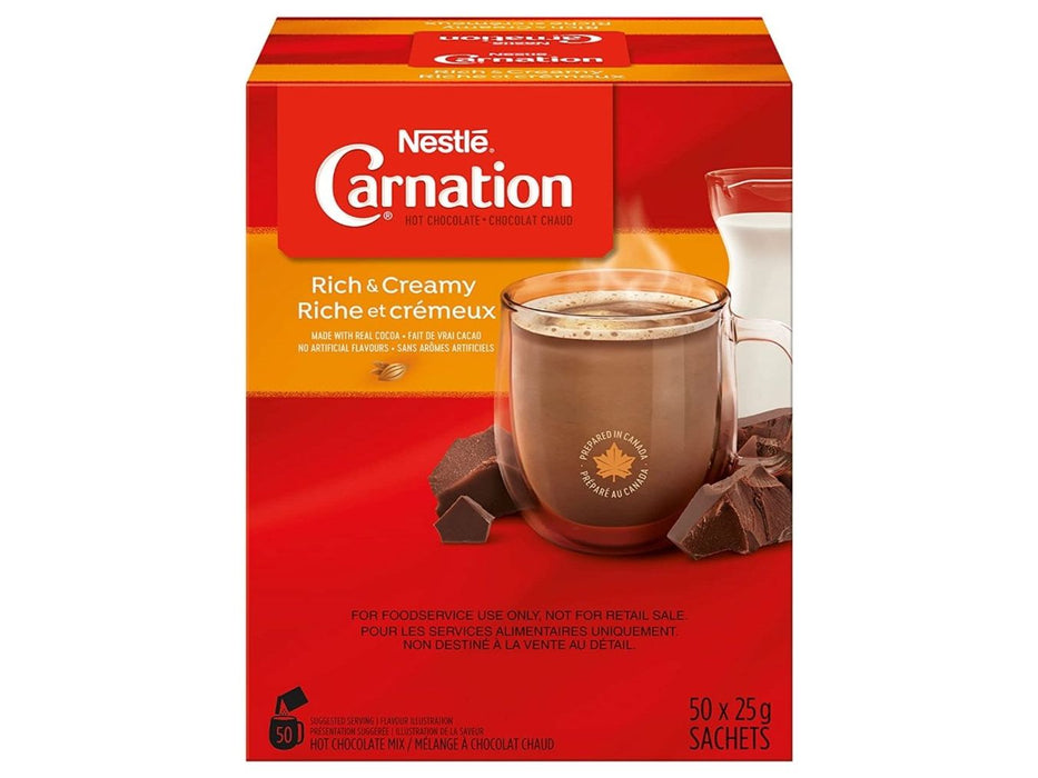 Hot Chocolate - Instant - Carnation Rich and Creamy Sachets - 50 x 25g - MB Grocery