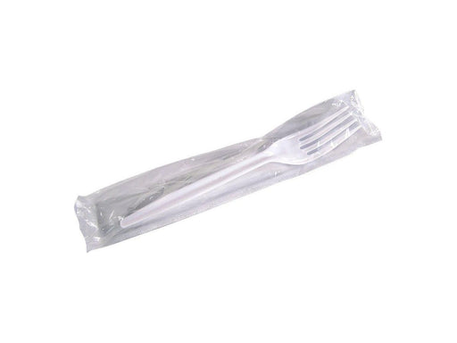 Individually Wrapped - Heavy Duty - White - Forks - Case of 500 - MB Grocery