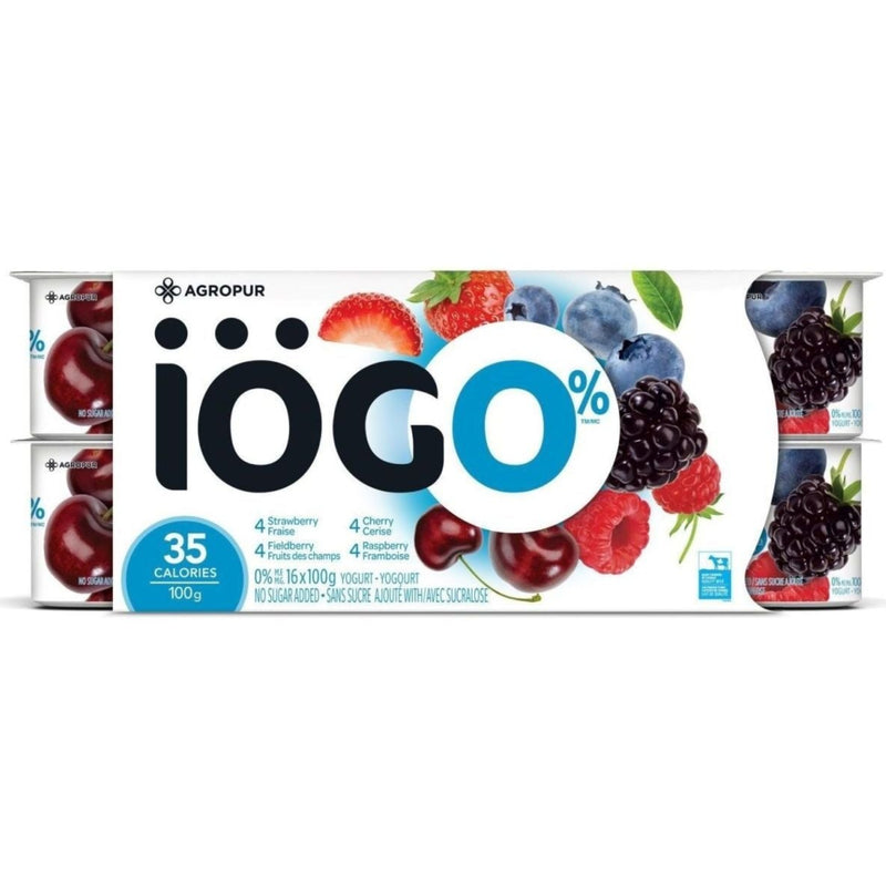 IOGO Creamy 0% - Strawberry, Raspberry, Blueberry, Cherry - Pack of 16 x 100g - Miller & Bean Coffee Company