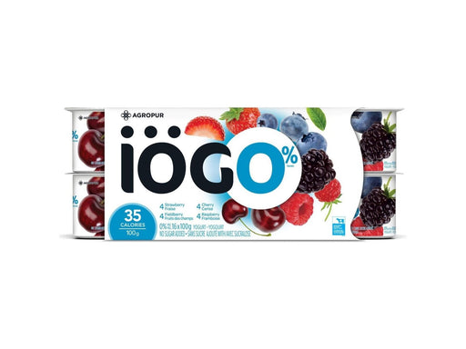 IOGO Creamy 0% - Strawberry, Raspberry, Blueberry, Cherry - Pack of 16 x 100g - MB Grocery