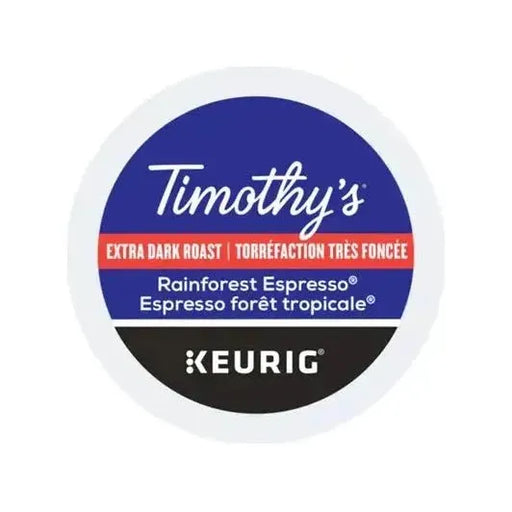 K - Cup - Timothy's - Coffee - Extra Dark - Rainforest Espresso - Miller & Bean Coffee Company