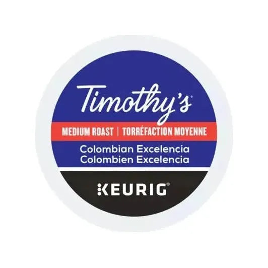 K - Cup - Timothy's - Coffee - Medium - Colombian Excelencia - Miller & Bean Coffee Company