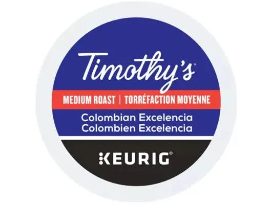 K-Cup - Timothy's - Coffee - Medium - Colombian Excelencia - Box 24 - MB Grocery