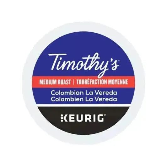 K - Cup - Timothy's - Coffee - Medium - Colombian La Vereda - Miller & Bean Coffee Company