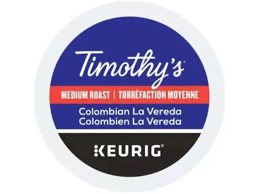 K-Cup - Timothy's - Coffee - Medium - Colombian La Vereda - Box 24 - MB Grocery