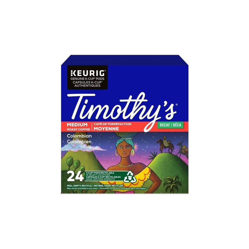 K - Cup - Timothy's - Coffee - Medium - Decaf Colombian - Miller & Bean Coffee Company