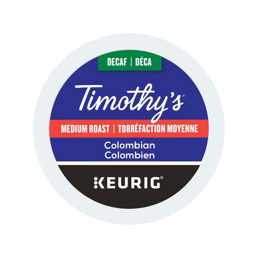 K - Cup - Timothy's - Coffee - Medium - Decaf Colombian - Miller & Bean Coffee Company