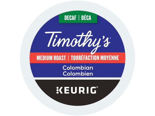 K-Cup - Timothy's - Coffee - Medium - Decaf Colombian - Box 24 - MB Grocery