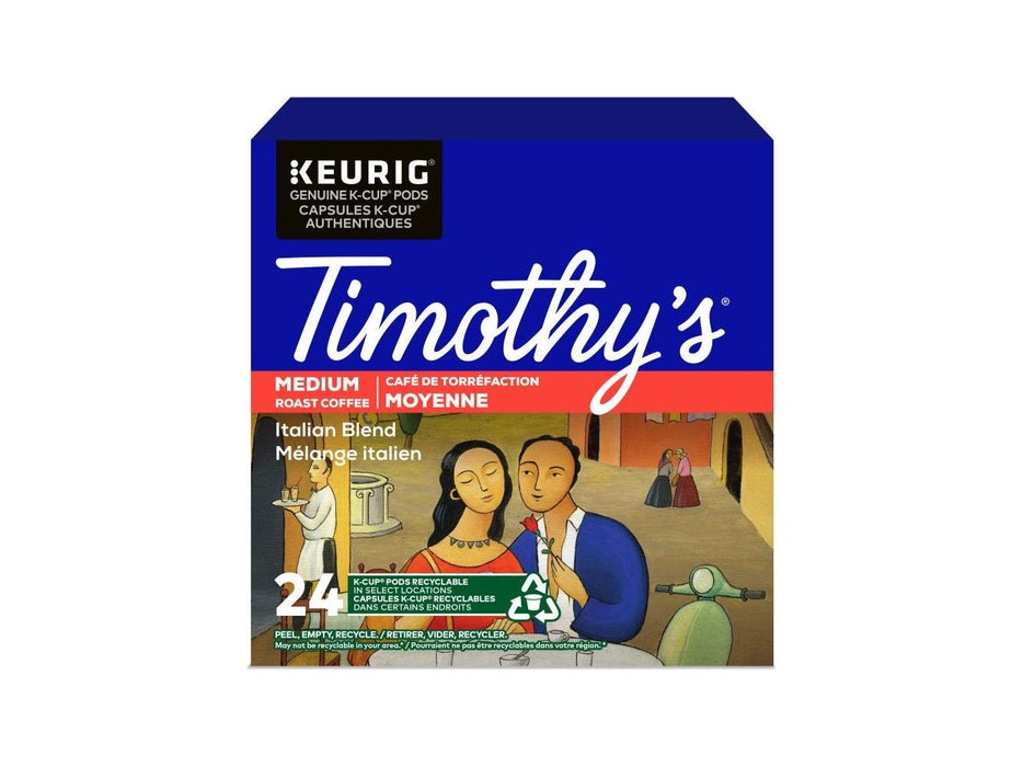 K-Cup - Timothy's - Coffee - Medium - Italian Blend - Box 24 - MB Grocery