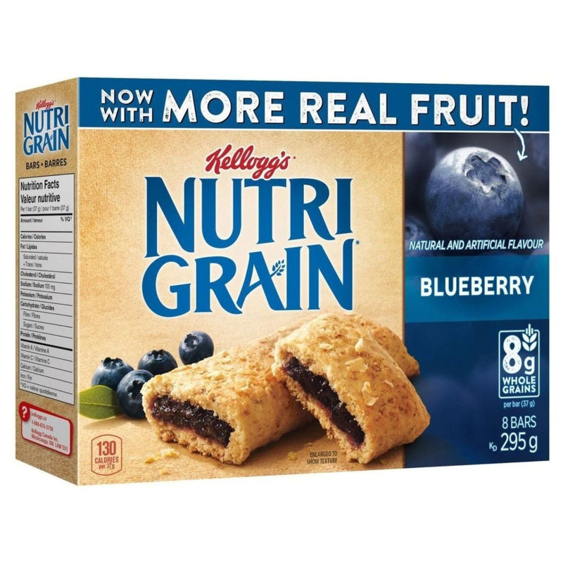 Kellogg's Nutri - Grain Cereal Bars 295g - Blueberry, 8 Bars - Miller & Bean Coffee Company