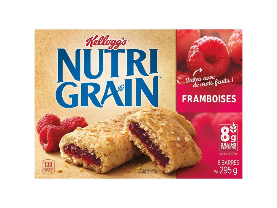 Kellogg's Nutri-Grain Cereal Bars 295g- Raspberry, 8 Bars - MB Grocery