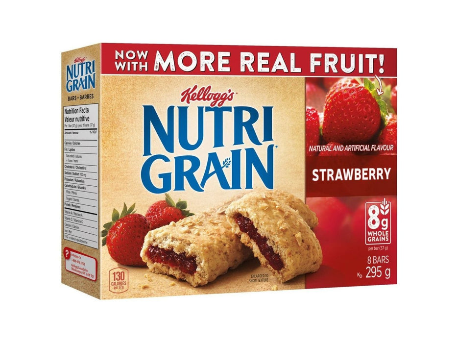 Kellogg's Nutri-Grain Cereal Bars 295g- Strawberry, 8 Bars - MB Grocery