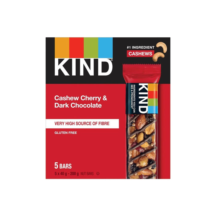 Kind Cashew Cherry & Dark Chocolate - 5 Bars x 40g - Miller & Bean Coffee Company