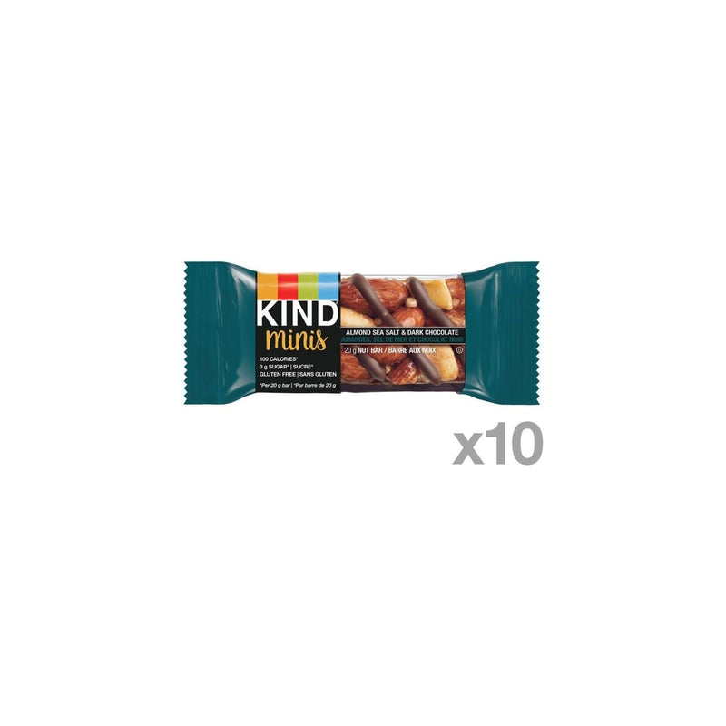 KIND Minis Almond Sea Salt & Dark Chocolate Bars - 10 x 20g - Miller & Bean Coffee Company
