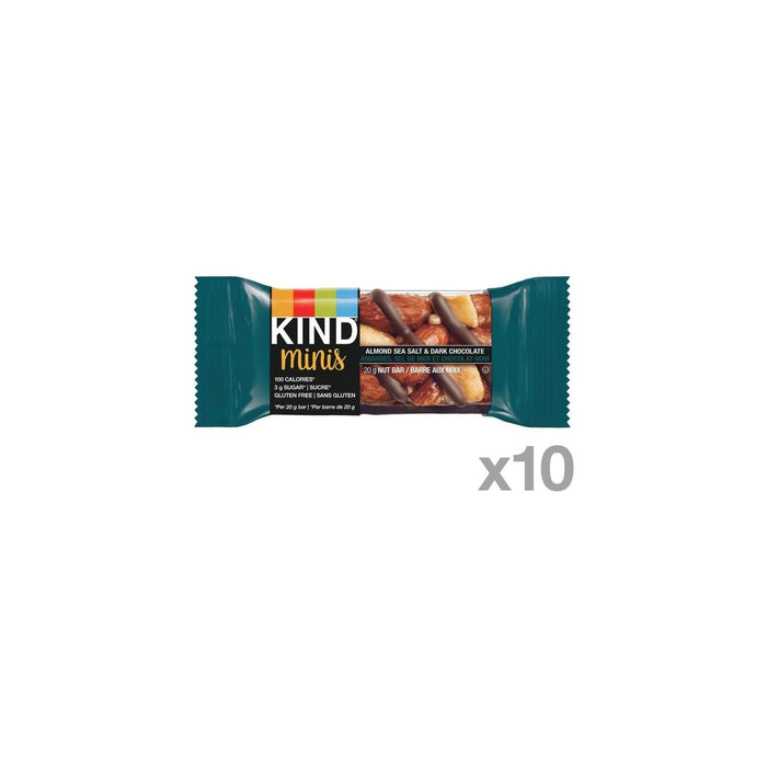 KIND Minis Almond Sea Salt & Dark Chocolate Bars - 10 x 20g - Miller & Bean Coffee Company