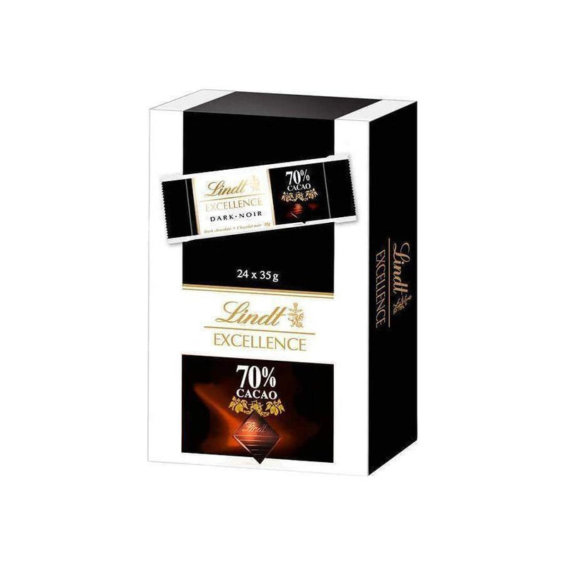 Lindt Excellence 70% Cocoa Dark Chocolate Bars 24 x 35g - Miller & Bean Coffee Company