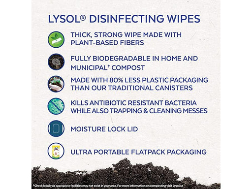 Lysol Advanced Disinfecting Biodegradable Wipes - 1 Pack of 100 - MB Grocery