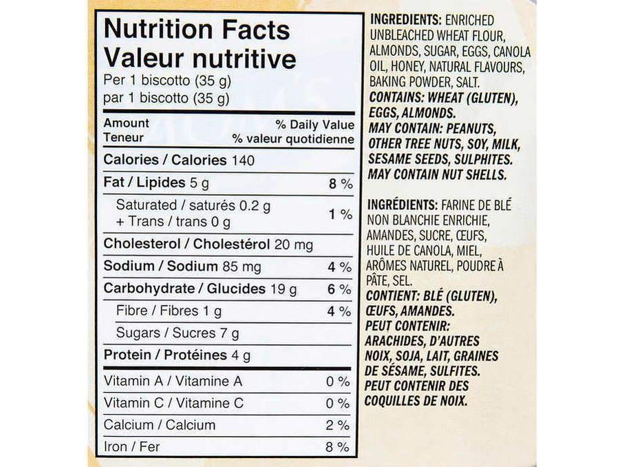 Mom’s Best Almond Biscotti - Individually Wrapped - 24 x 30g - MB Grocery