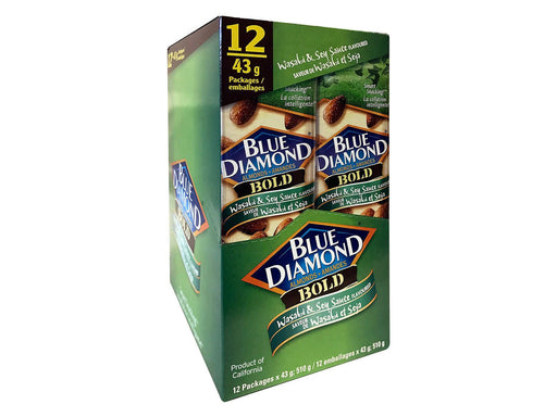 Nuts - Blue Diamond Wasabi and Soy Sauce Almonds - Box of 12 Packs - MB Grocery