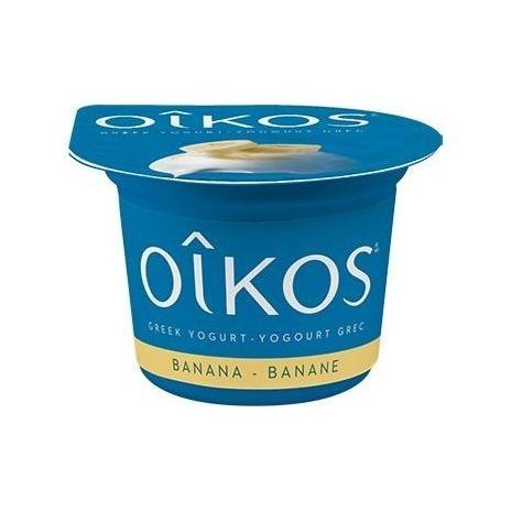 OIKOS Greek Yogurt - Banana Flavour - Pack of 4 x 100g - Miller & Bean Coffee Company