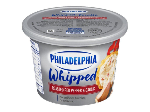 Philadelphia Whipped Roasted Red Pepper & Garlic Cream Cheese 227g - MB Grocery