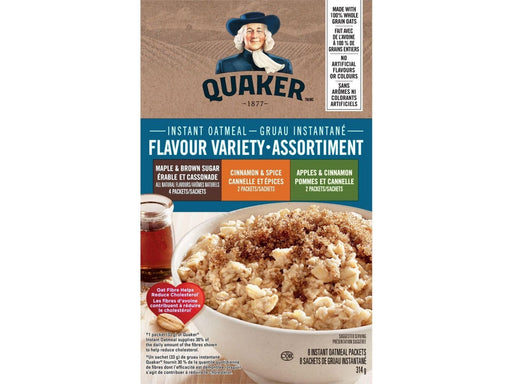 Quaker Instant Family Variety 3 Flv - 8 Packets - 314g - MB Grocery