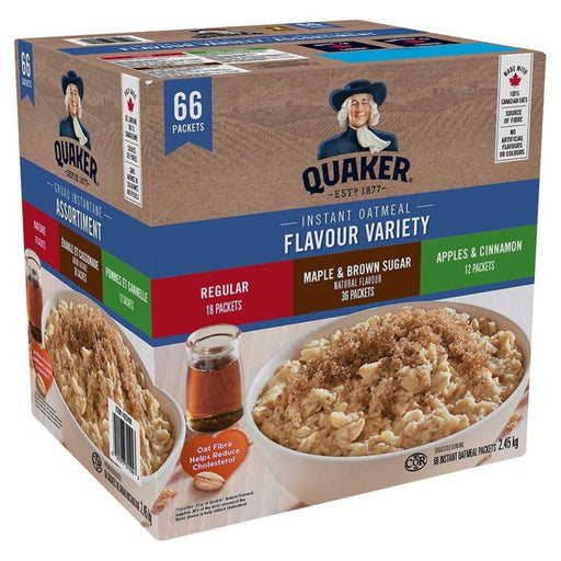 Quaker Instant Oatmeal 3 Flavour Variety Pack - 66 pouches - Miller & Bean Coffee Company